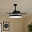 Brown 3 Blade Dimmable Ceiling Fan Light with Remote Control 42 Inch