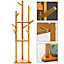 Brown 3 Tier Wooden Coat Rack Clothes Stand Hat Handbag Hanger 165cm(H)