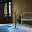 Brown 4ft Christmas Pre-Lit LED Twig Tree - White Snow Birch Outdoor or Indoor