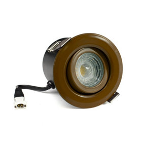 Brown 6W LED Downlight - 3K Warm White - Dimmable & Tilt IP44 - SE Home