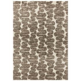 Brown Abstract Modern Easy to clean Rug For Bedroom & Living Room-160cm X 230cm