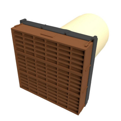 Brown Airbrick 9" x 9" with Extendable 6" Pipe for Cavity Wall Ventilation