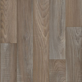 Brown Anti-Slip Wood Effect Vinyl Flooring For DiningRoom Hallways Conservatory And Kitchen Use-1m X 2m (2m²)