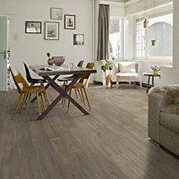 Brown Anti-Slip Wood Effect Vinyl Flooring For DiningRoom  Hallways Conservatory And Kitchen Use-1m X 4m (4m²)