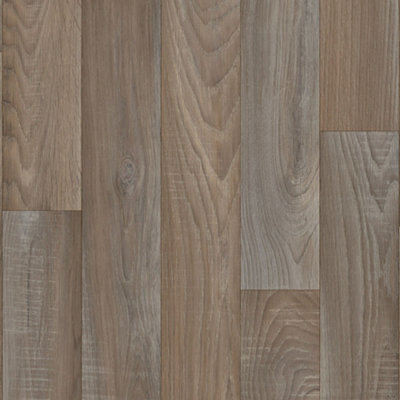 Brown Anti-Slip Wood Effect Vinyl Flooring For DiningRoom Hallways Conservatory And Kitchen Use-3m X 2m (6m²)