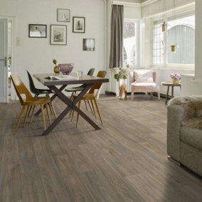 Brown Anti-Slip Wood Effect Vinyl Flooring For DiningRoom  Hallways Conservatory And Kitchen Use-5m X 2m (10m²)