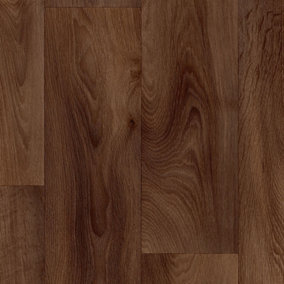 Brown Anti-Slip Wood Effect Vinyl Flooring For LivingRoom DiningRoom Conservatory And Kitchen Use-1m X 4m (4m²)