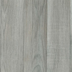 Brown Anti-Slip Wood Effect Vinyl Flooring For LivingRoom, Kitchen, 2.8mm Cushion Backed Vinyl Sheet-2m(6'6") X 2m(6'6")-4m²