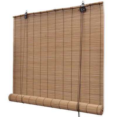 Brown Bamboo Roller Blinds 80 x 160 cm