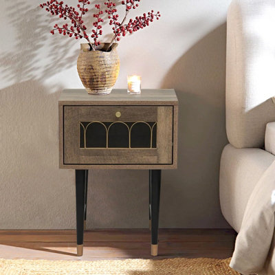 Brown Bedside tables Set of 2 for Bedroom, Living Room and Small Spaces ...