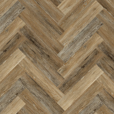 Brown Beige Herringbone Effect Vinyl Tile, 2.0mm Thick Matt Luxury Vinyl Tile For Commercial & Residential Use,5.0189m² Pack of 80