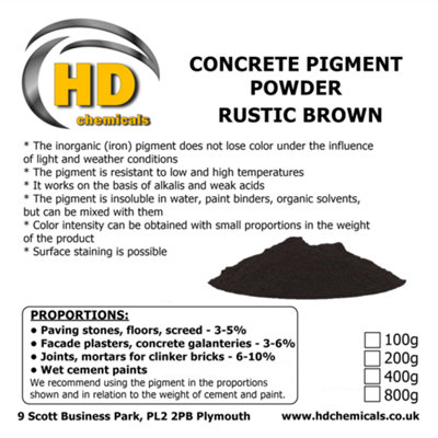 BROWN Cement Concrete Pigment Powder Dye 400g