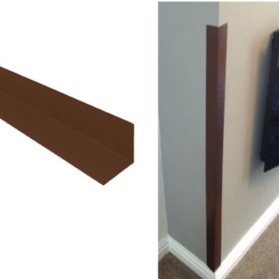 Brown Corner Wall Protector, Plastic Protection Angle 50mm x 50mm x 1 Metre
