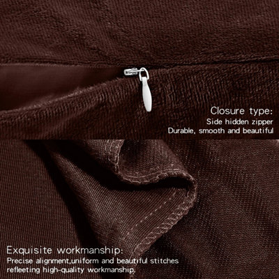Brown Cushion Cover Velvet Soft Cushion Protector Cover Home Decor Quilted Cushions Pack Of 4