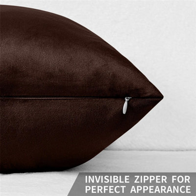 Brown Cushion Cover Velvet Soft Cushion Protector Cover Home Decor Quilted Cushions Pack Of 4