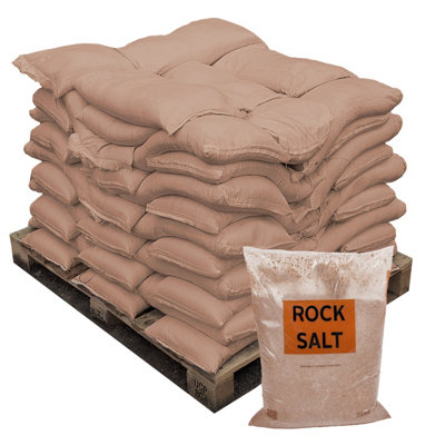 Brown De-Icing Rock Salt - 25kg Bags - 1 Full Pallet of 40 Bags - Ideal for tail lifts and pallet trucks - Brown De Icer Salt