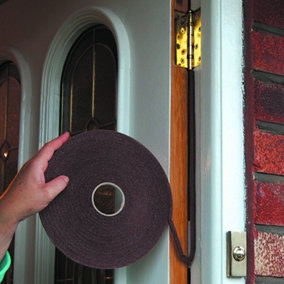 Brown Door Draught Excluder Weather Self Adhesive Foam Strip 15metre Stormguard
