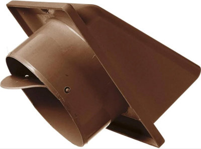 Brown External Vent Cover -100mm Hooded Cowl with Backdraft Shutter Ventilation Grill Plastic Cowled Vent Outlet Grille Hatch - 4