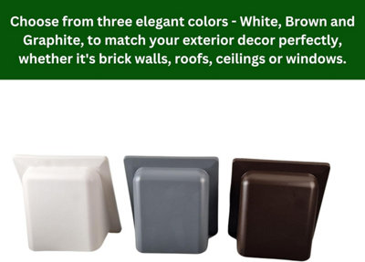 Brown External Vent Cover -100mm Hooded Cowl with Backdraft Shutter Ventilation Grill Plastic Cowled Vent Outlet Grille Hatch - 6