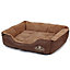Brown Faux Leather Dog Bed Medium