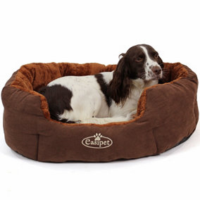 Brown Faux Suede Pet Bed Large