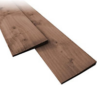 Brown Feather Edged Fencing Boards - Pack of 10 (L)120cm/48inches x (W)150mm/6inches x (T)11mm Pressure Treated
