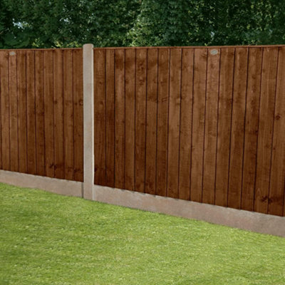 Brown Feather Edged Fencing Boards - Pack of 10 (L)180cm/72inches x (W)150mm/6inches x (T)11mm Pressure Treated - 4