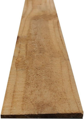 Brown Feather Edged Fencing Boards - Pack of 10 (L)90cm/36inches x (W)150mm/6inches x (T)11mm Pressure Treated