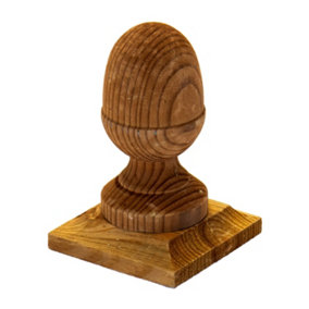 Brown Fence Post Cap & Acorn Finial 100 x 100mm - Fits 3 x 3" Square Posts (FREE DELIVERY)