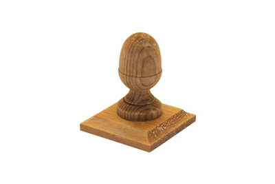 Brown Fence Post Cap & Acorn Finial 120 x 120mm - Fits 4 x 4" Square Posts (FREE DELIVERY)