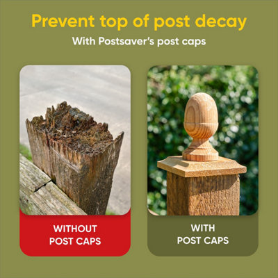 Brown Fence Post Cap & Acorn Finial 120 x 120mm - Fits 4 x 4" Square Posts (FREE DELIVERY) - 4