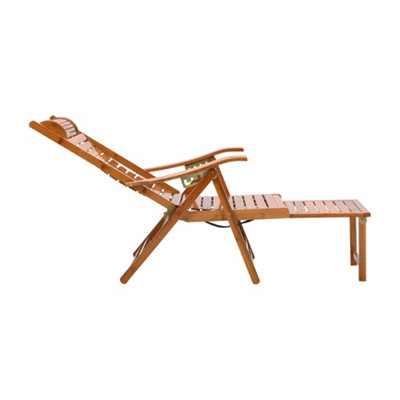 Brown foldable adjustable balcony wooden bamboo chair lounge chair - 3