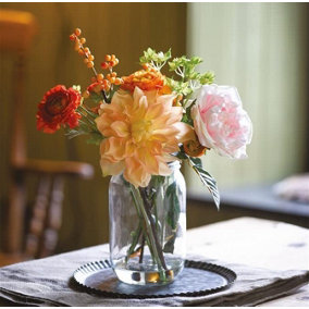 Brown Galvanised Metal Platter Tray for Flower Arrangements, Candles & More - Rustic Indoor Home Decoration - 20cm Diameter