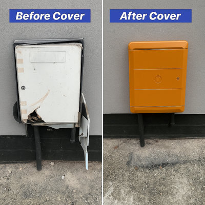 Brown Gas and Electric Meter Box Cover - Weather-Resistant Overboxes ...