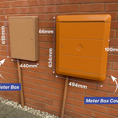 Brown Gas and Electric Meter Box Cover - Weather-Resistant Overboxes ...