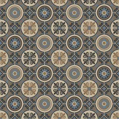 Brown & Grey Designer Anti-Slip Vinyl Flooring for Living Room, Kitchen & Dining Room 1m X 3m (3m²)