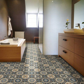 Brown & Grey Designer Anti-Slip Vinyl Flooring for Living Room, Kitchen & Dining Room 9m X 4m (36m²)