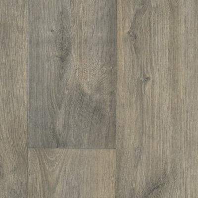 Brown Grey Wood Effect Flooring, Anti-Slip Contract Commercial Heavy-Duty Flooring with 2.8mm ...