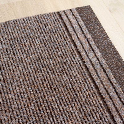 Brown Hard Wearing Non Slip Cut To Measure Runner Utility Mat 66cm Wide ...