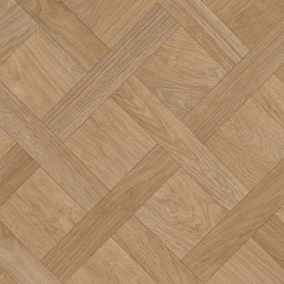 Brown Herringbone Pattern Wood Effect Vinyl Sheet For DiningRoom LivingRoom And Kitchen Use-2m X 2m (4m²)