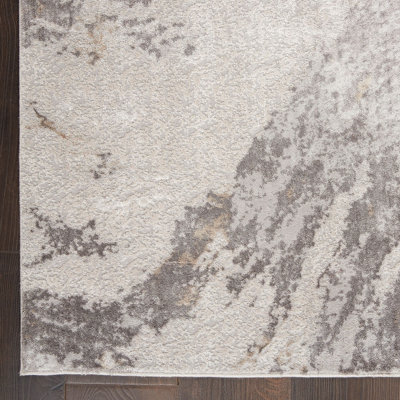 Brown Ivory Abstract Modern Easy to clean Rug for Dining Room Bed Room and Living Room-119cm X 180cm
