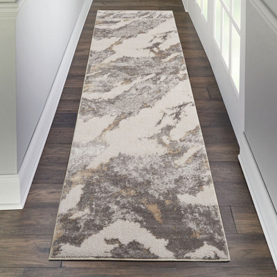Brown Ivory Rug, Anti-Shed Abstract Rug, Easy to Clean Modern Rug for Bedroom, Living Room, & Dining Room-119cm X 180cm