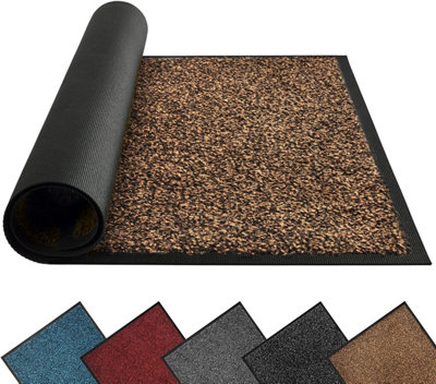 Brown Large Non Slip Rubber Back Door Barrier Mat Hallway Kitchen Floor Rug 80 x 140cm