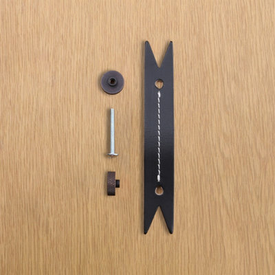 Brown Leather Handle With Stud Fixing - Antique Copper