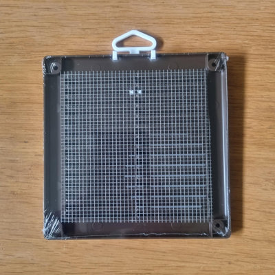 Brown Louvred Wall Vent Grille with Flyscreen and Screw Covers, 150 x 150 mm, Air Ventilation Duct Cover with Flat Back