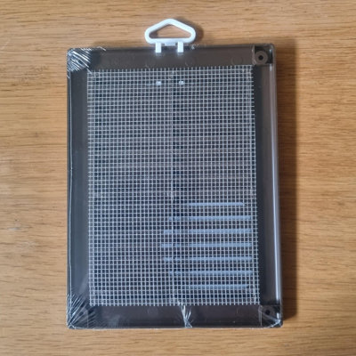 Brown Louvred Wall Vent Grille with Flyscreen and Screw Covers, 150 x 200 mm, Air Ventilation Duct Cover with Flat Back