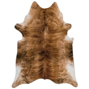Brown Luxurious Modern Cowhide Easy to Clean Abstract Rug for Dining Room, Bedroom, Living Room - 190cm X 240cm