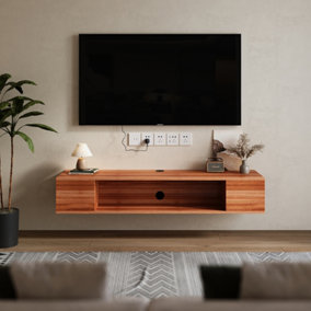 Brown MDF Framed Sideboard Cabinet TV Stand TV Unit with Easy Cable Access H 1350x D 350x H 230mm