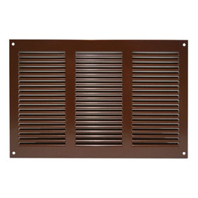 Brown Metal Air Vent Grille 300mm x 200mm Fly Screen