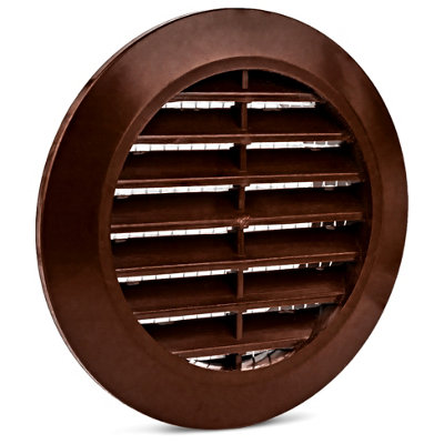 Brown Mini Round Air Vent Grille 70mm with Flange and Fly Screen Ventilation Cover